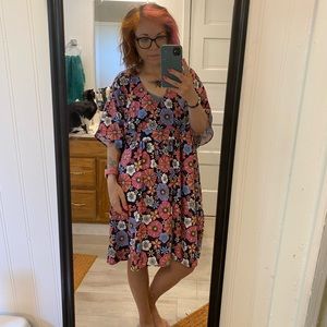 Smak Parlour black and purple retro floral caftan